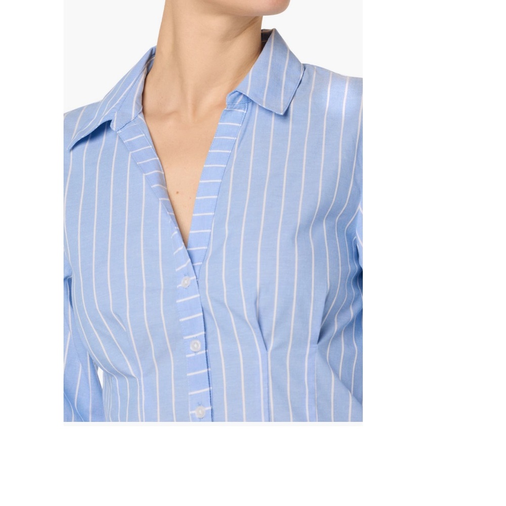 Joe's Stripe Pleated Cotton Button-Up Shirt - Picture 6 of 8